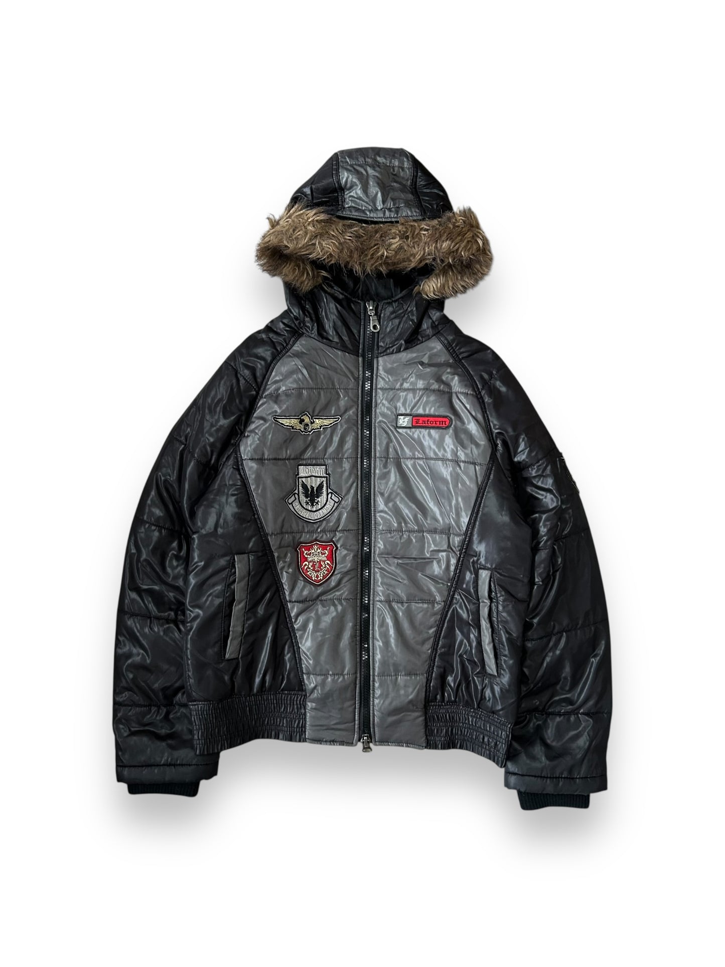 Vintage Japanese Archive Fur Hood Puffer Jacket M