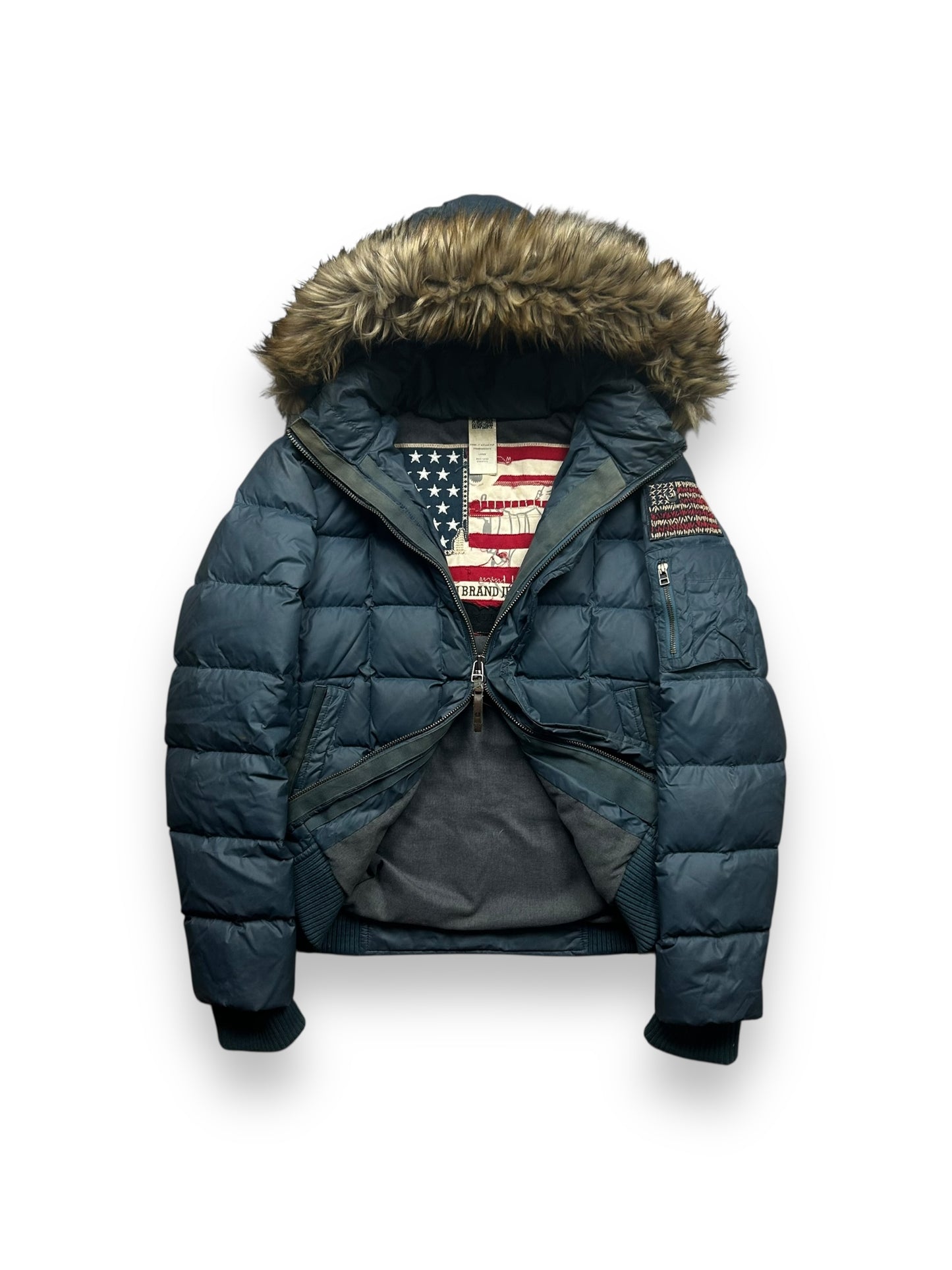 Vintage True Religion Square Stitch Puffer Jacket L