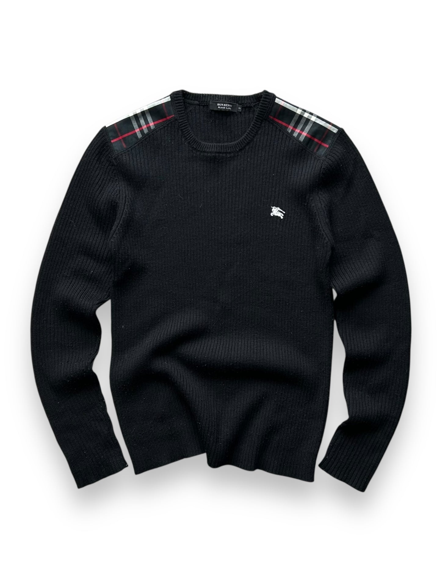 Burberry Black Label Nova Check Ribbed Knit Jumper S