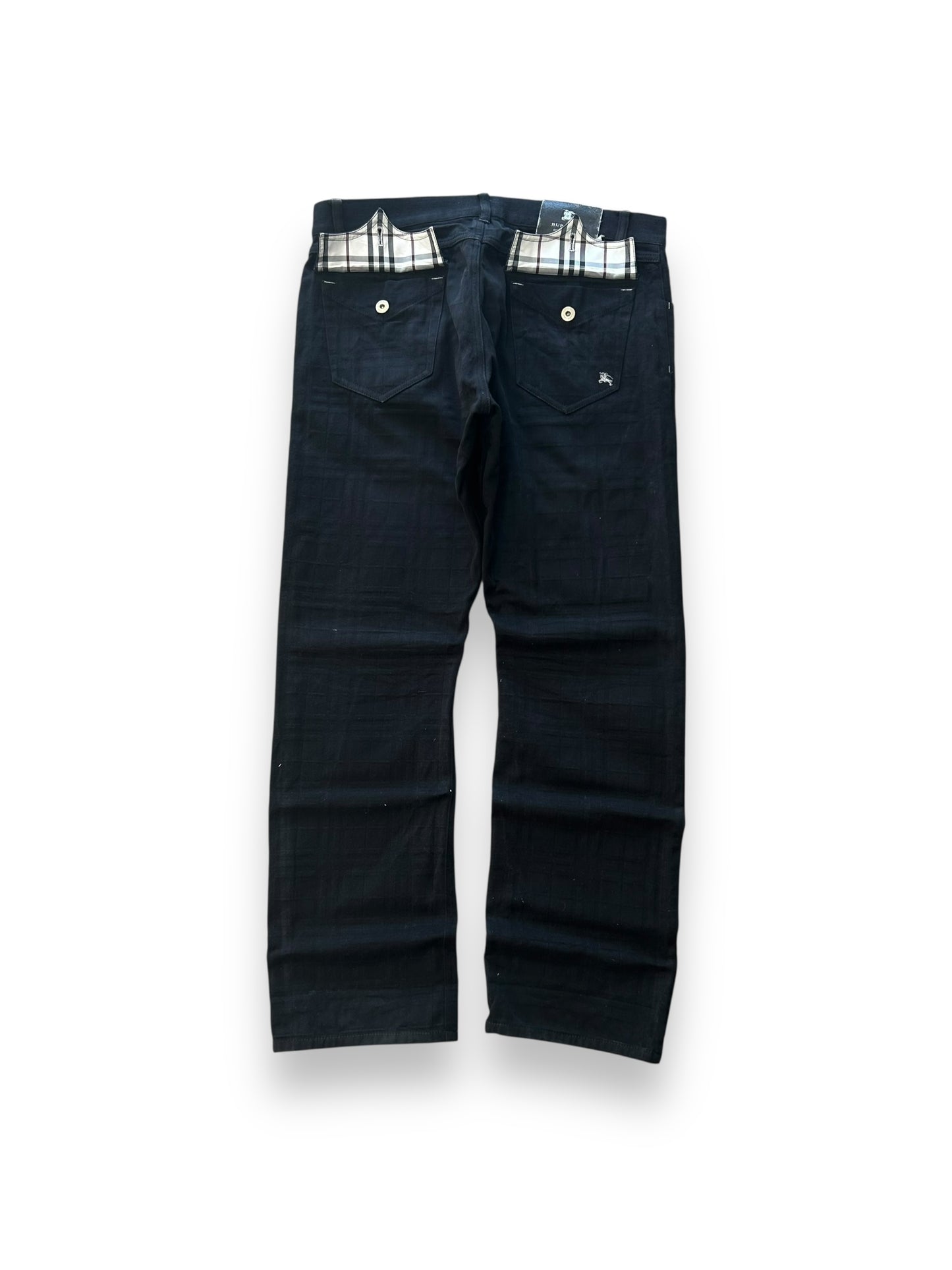 Vintage Burberry Black Label Shadow Check Jeans W32 L30