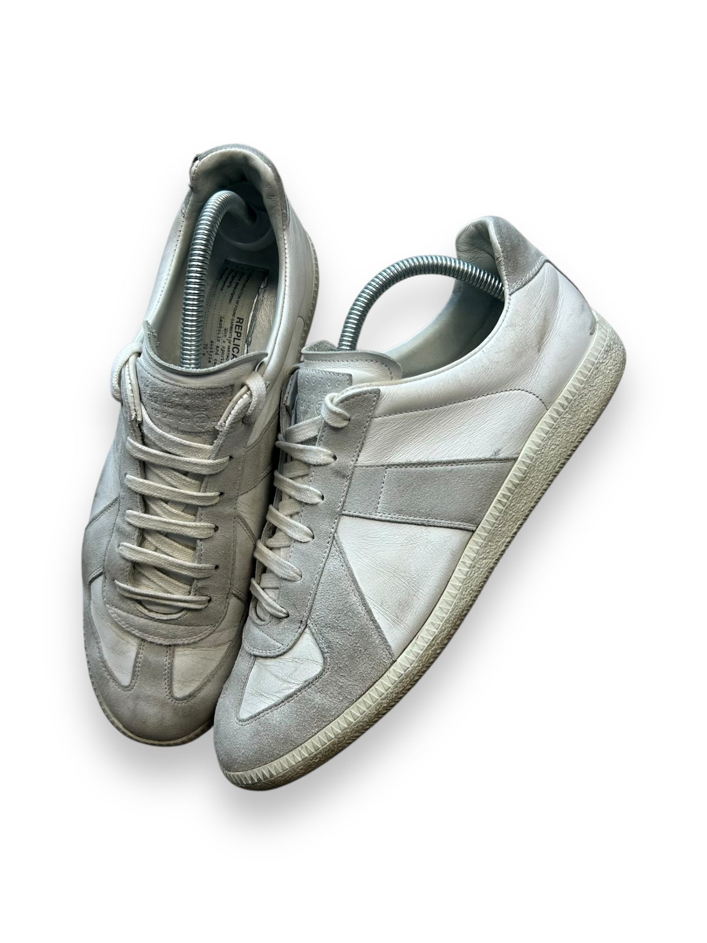Maison Margiela Gat Low Top Trainers White Grey UK 7