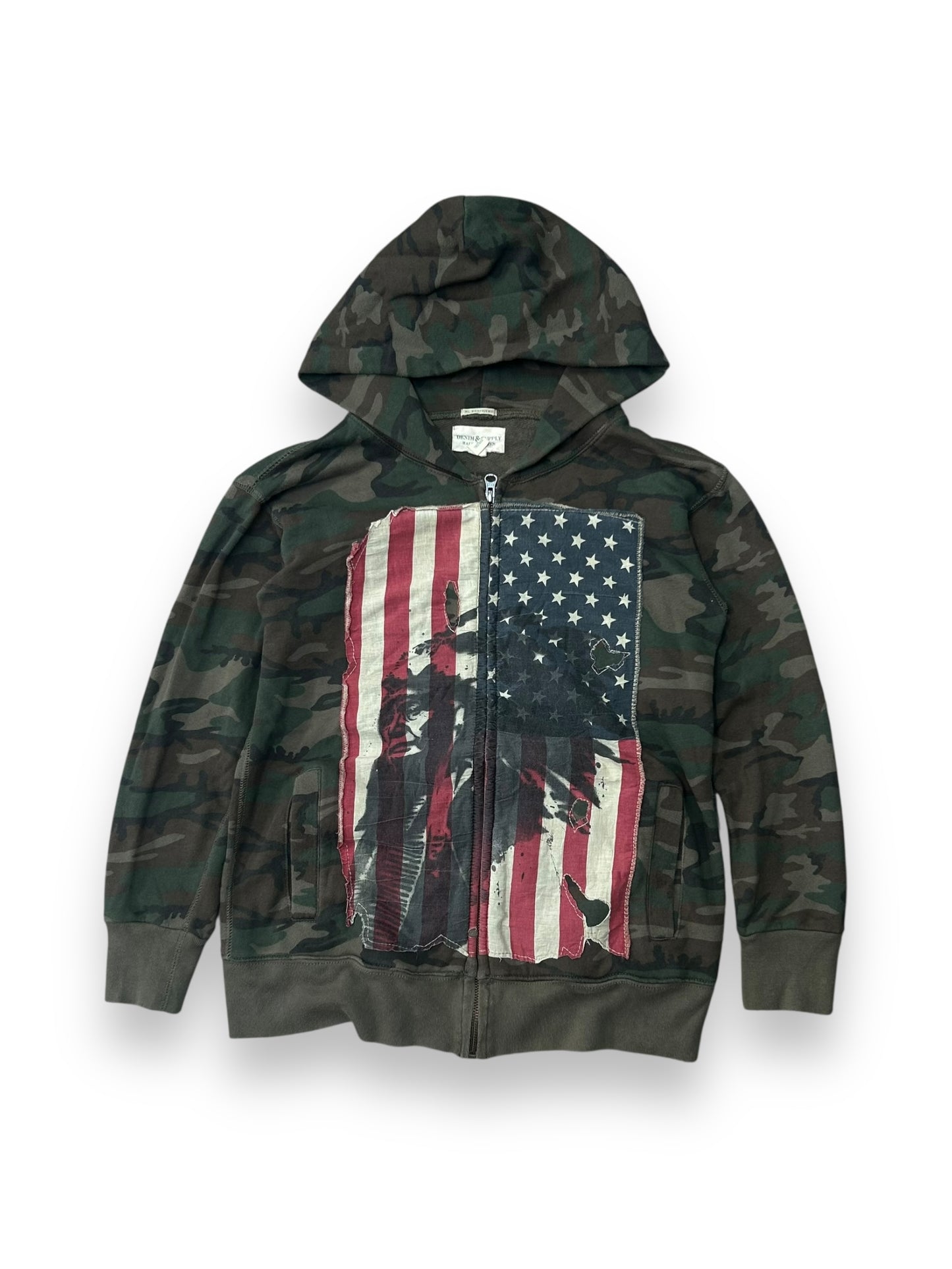 Ralph Lauren Denim and Supply USA Camo Zip Up Hoodie S