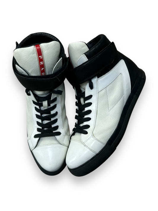 Prada Leather High Top Strap Trainers  UK 7