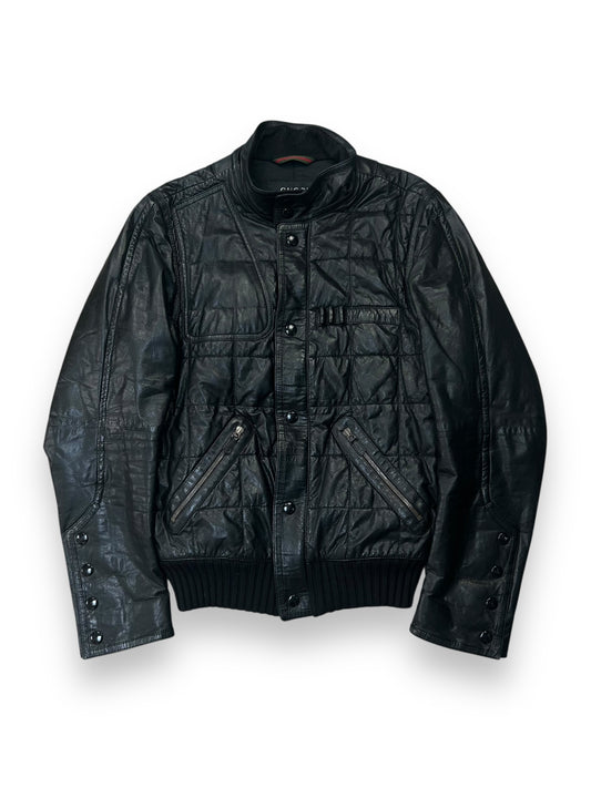 2000s Gucci Black Quilted Leather Jacket M