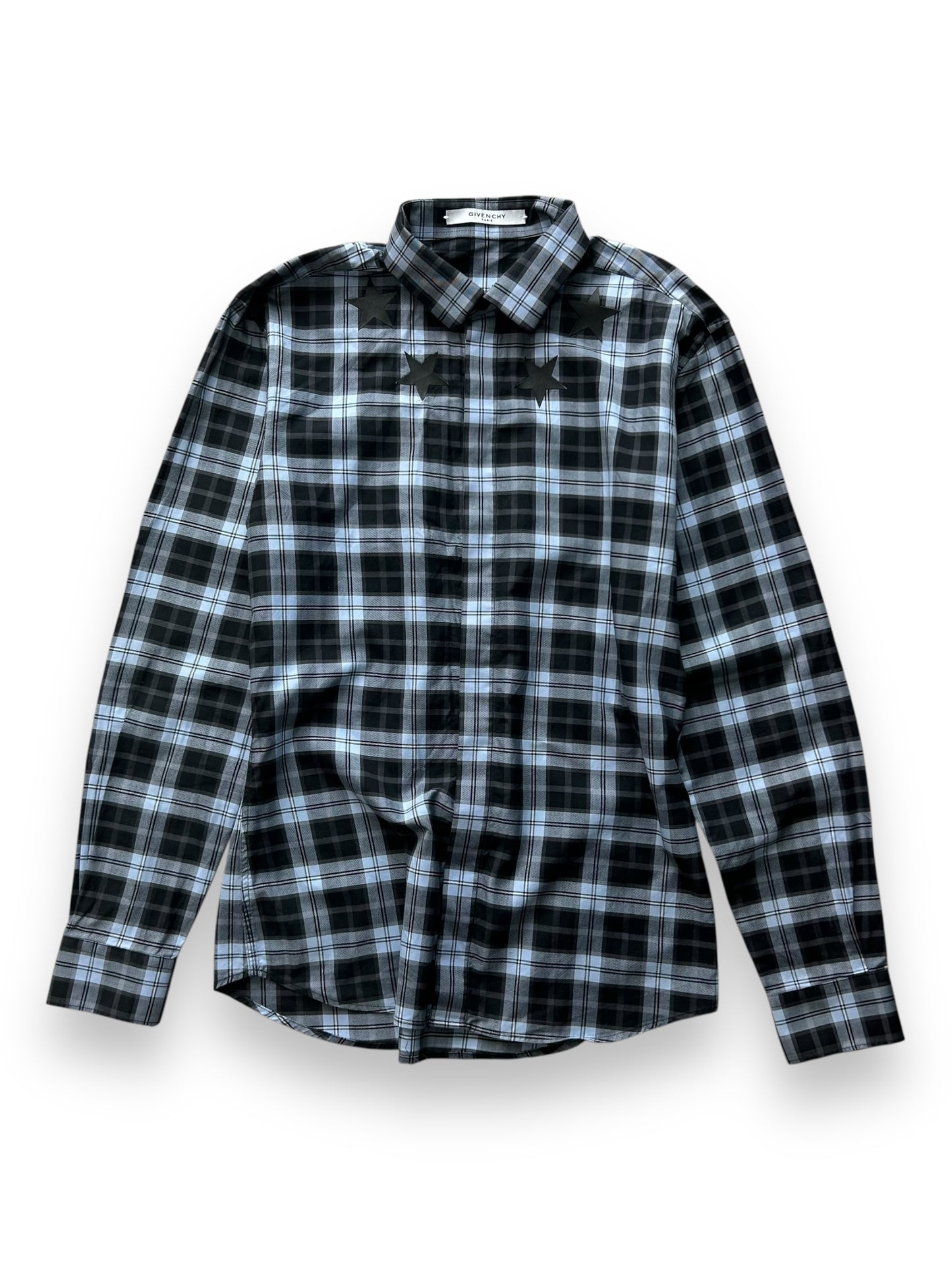Givenchy Plaid Star Long Sleeve Shirt Size 40 / S