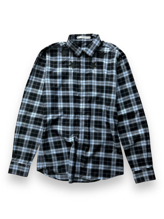 Givenchy Plaid Star Long Sleeve Shirt Size 40 / S