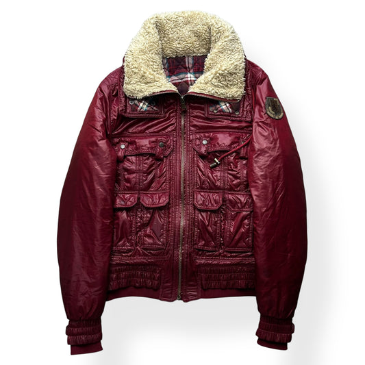Dolce & Gabbana Red Multi Pockets Cargo Puffer Bomber Jacket M