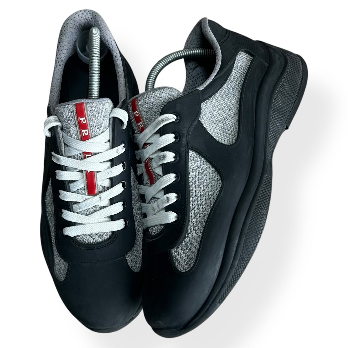 Mens Prada America Cups Soft Rubber Black Size UK 8