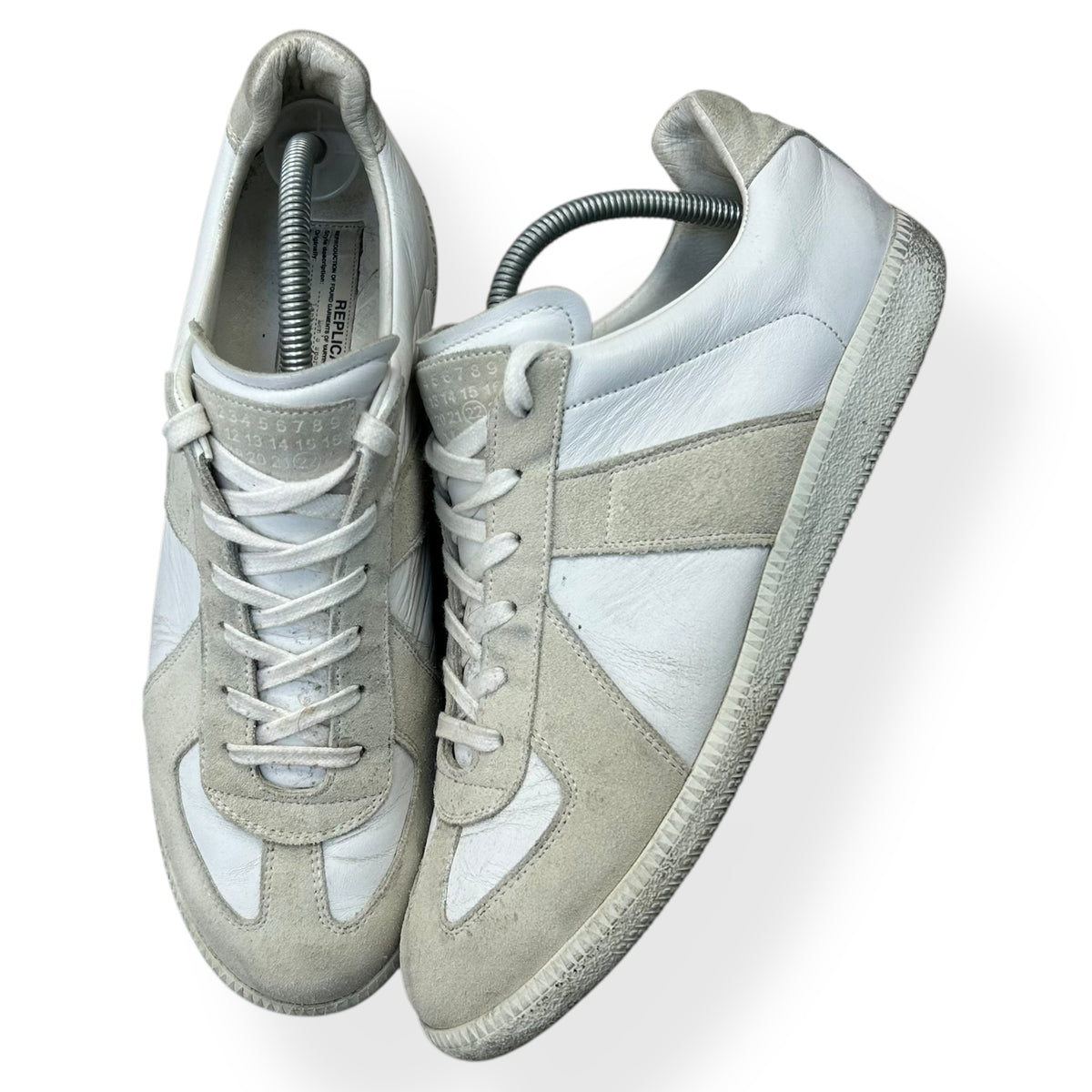 Maison Margiela Gat Low Top Trainers White Grey UK 9