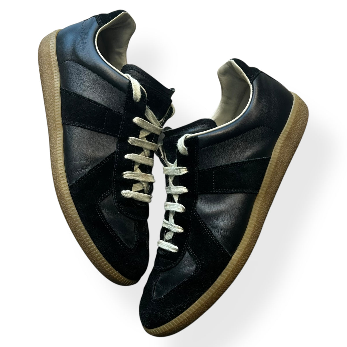 Maison Margiela Gats Low Top Trainers Black UK 9