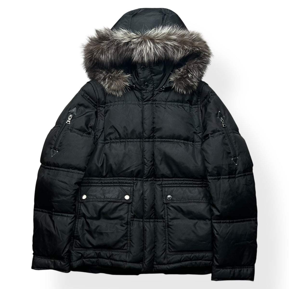 Burberry Black Label Fur Hood Puffer Jacket S