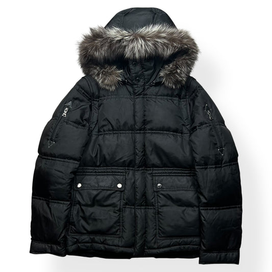 Burberry Black Label Fur Hood Puffer Jacket S
