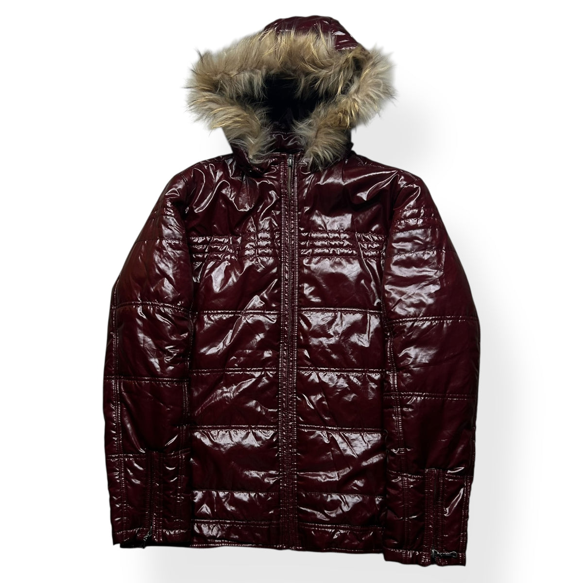Vintage Japanese Fur Hood Puffer Jacket L
