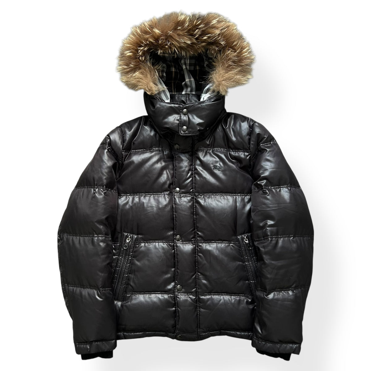 Vintage Burberry Blue Label Fur Hood Puffer Jacket M