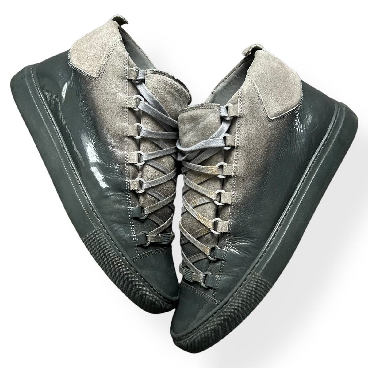 Balenciaga Arena Grey Gradient Hi Top Trainers UK 9