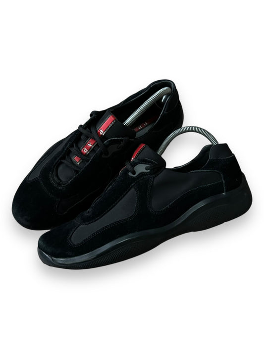 Mens Prada Sport America Cup Suede Low Trainer UK 8.5