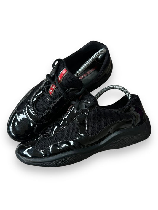 Mens Prada Sport America Cup Shiny Low Trainer Uk 9