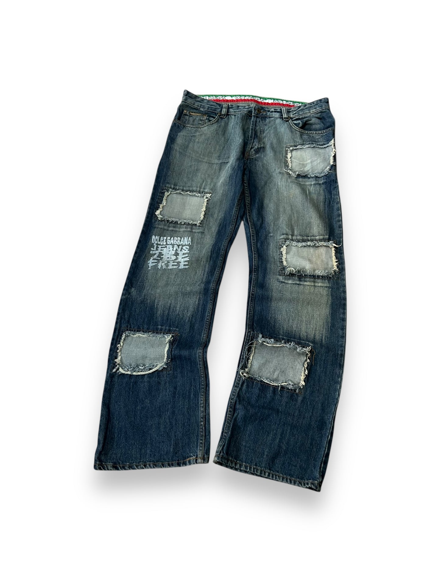 Vintage Dolce and Gabbana Patchwork Jeans W36 L34