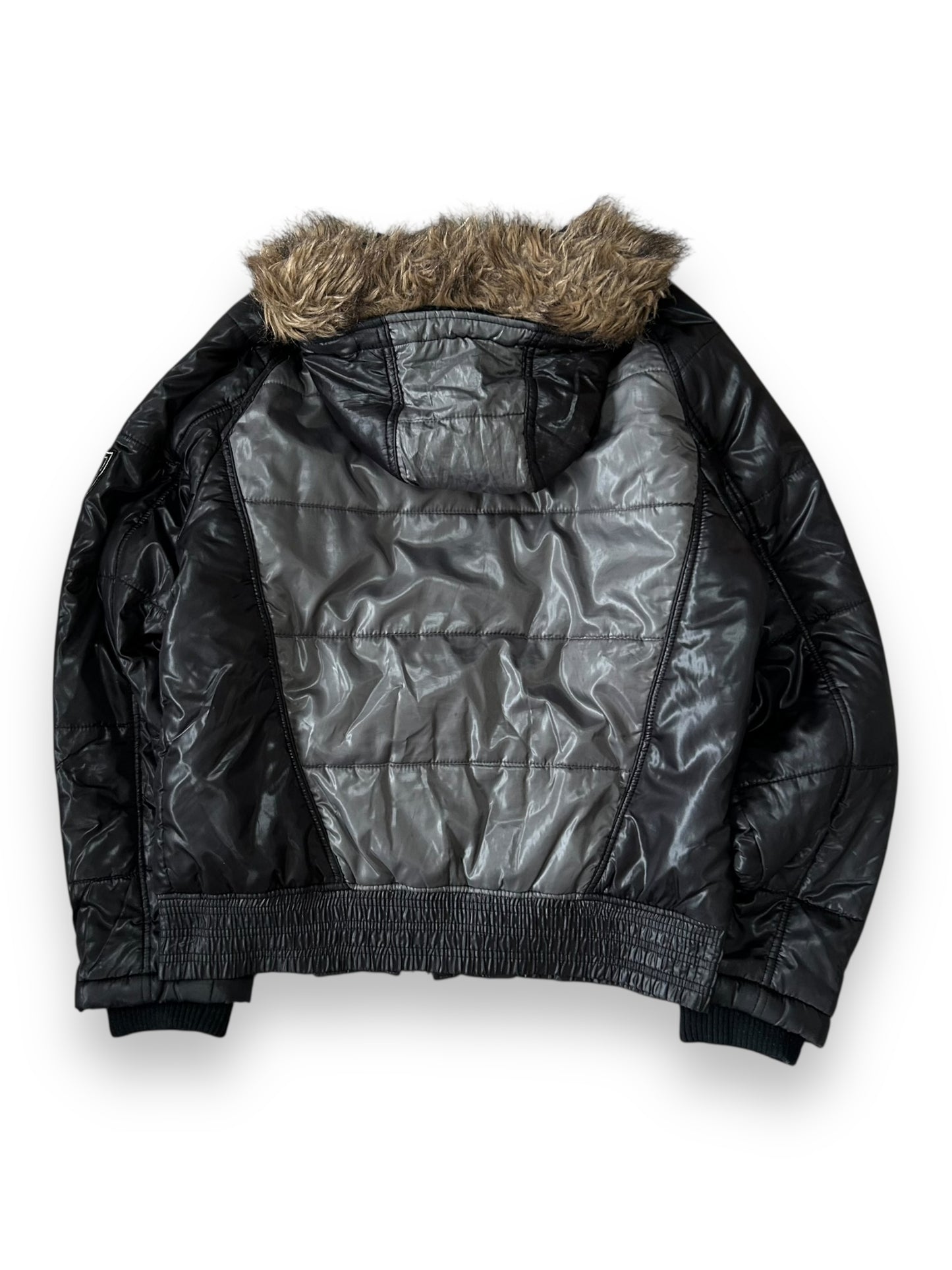 Vintage Japanese Archive Fur Hood Puffer Jacket M