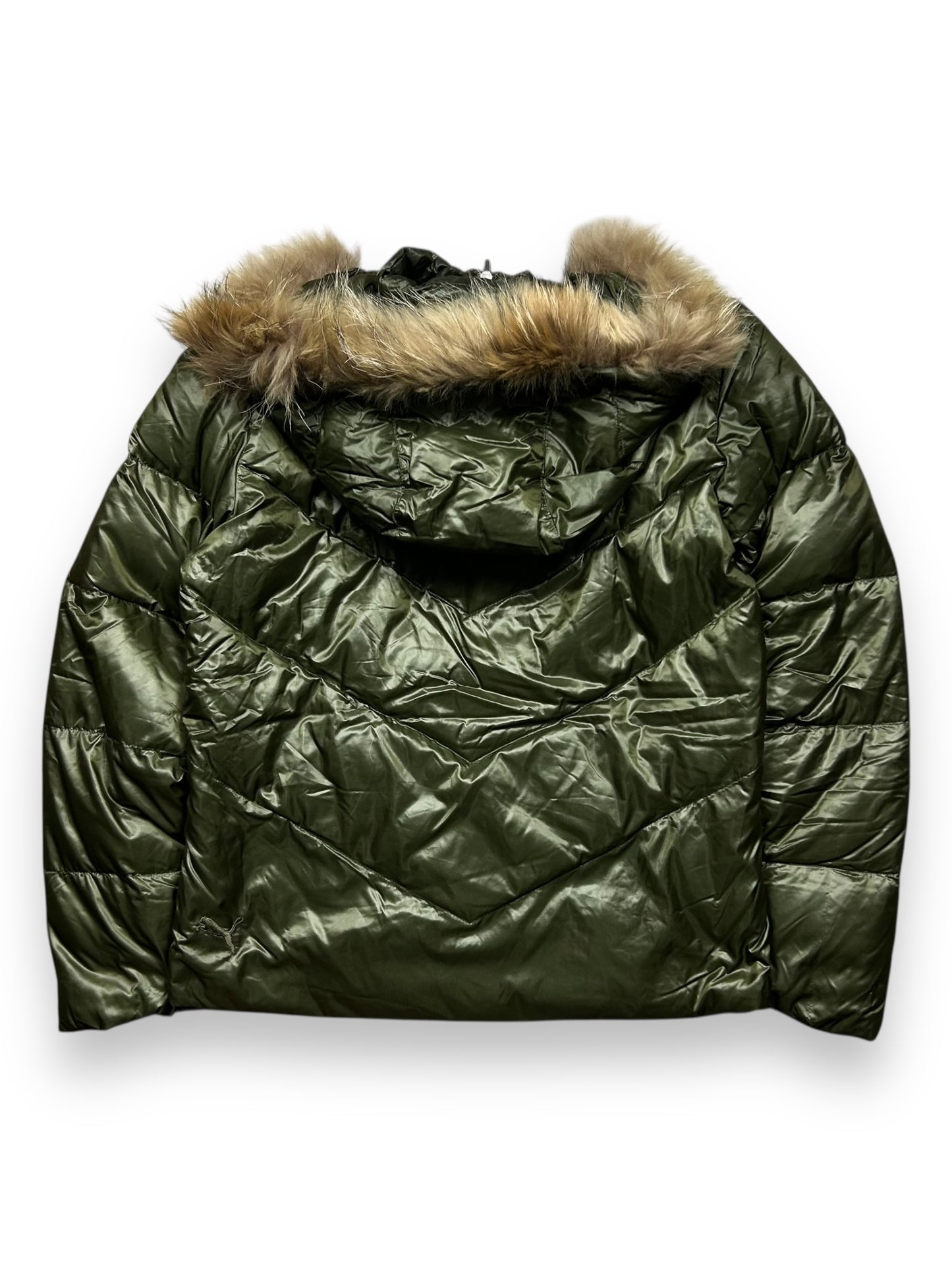 Vintage Japanese Archive Fur Hood Puffer Jacket M