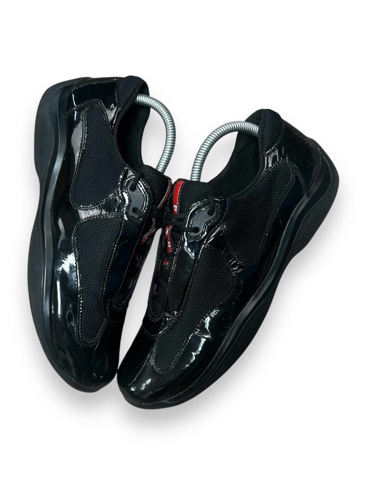 Mens Prada America Cups Patent Black Size UK 8