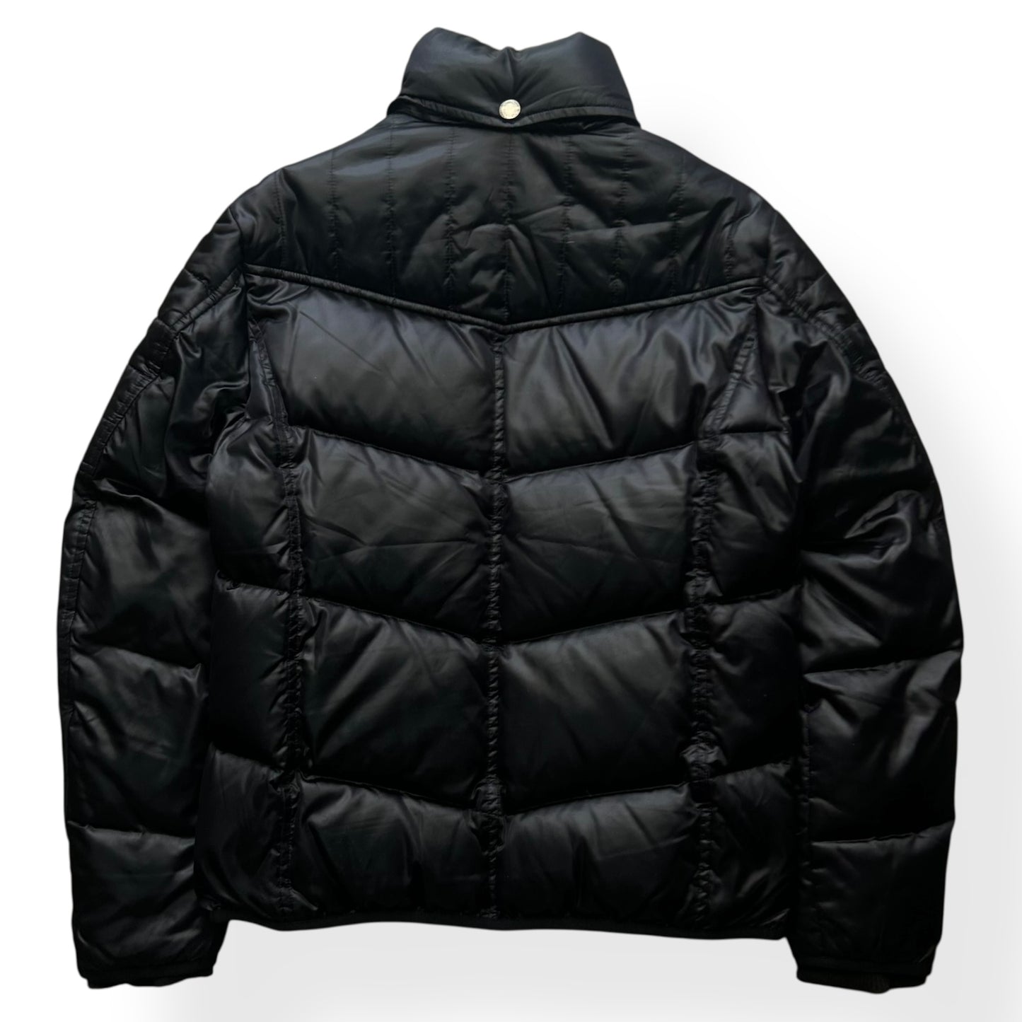 Vintage Burberry Black Label Biker Puffer Jacket Black S