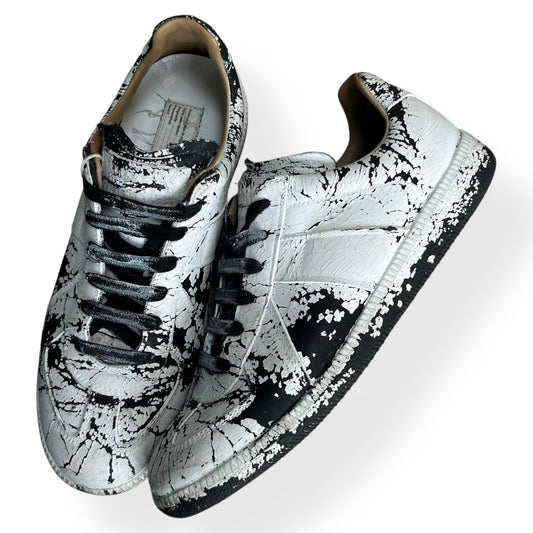 Maison Margiela Paint Cracking Gats Low Top Trainers UK 6