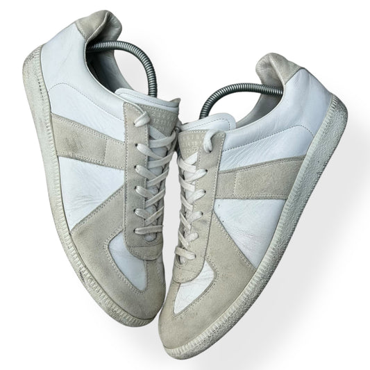 Maison Margiela Gat Low Top Trainers White Grey UK 9