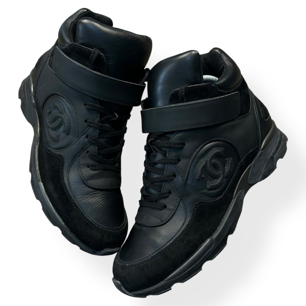 Chanel Strap Runners High Top Black UK 7