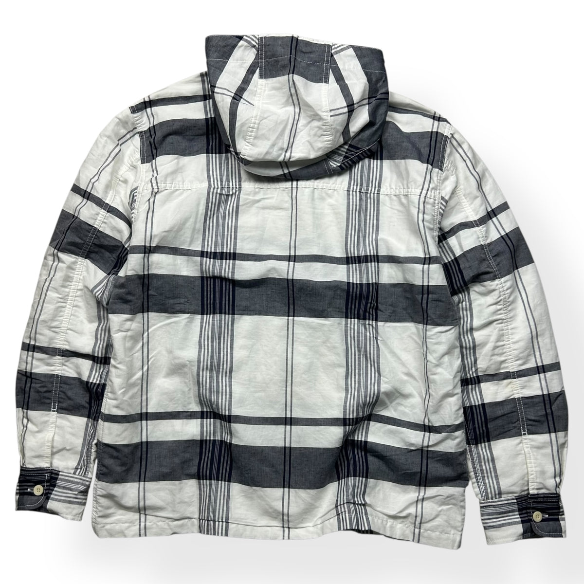 Comme des Garcons Homme Plaid Hooded Windbreaker Jacket L
