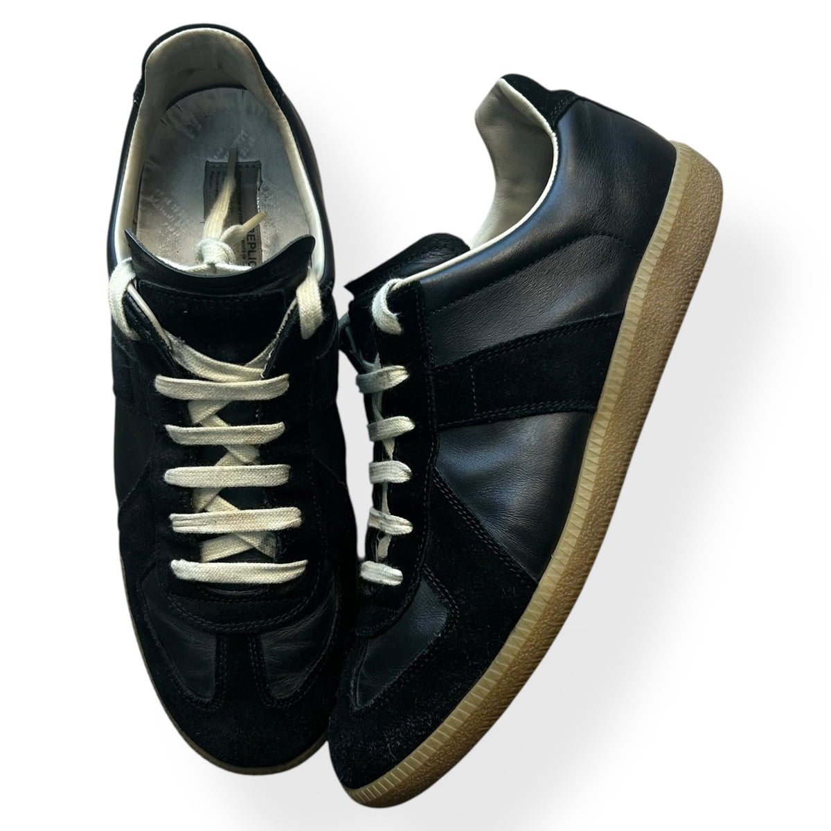 Maison Margiela Gats Low Top Trainers Black UK 9