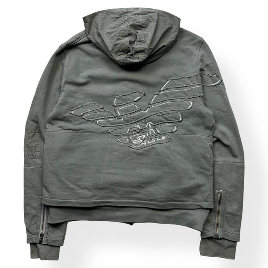 Emporio Armani Zip Up Jacket Hoodie Grey S