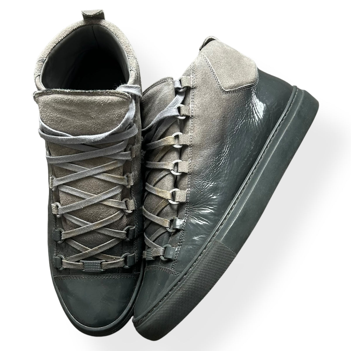 Balenciaga Arena Grey Gradient Hi Top Trainers UK 9