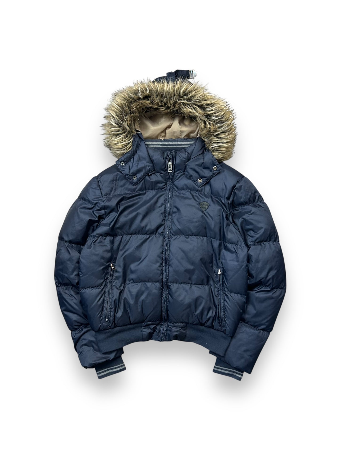 Mens Vintage Schott NYC Fur Hood Puffer Jacket M