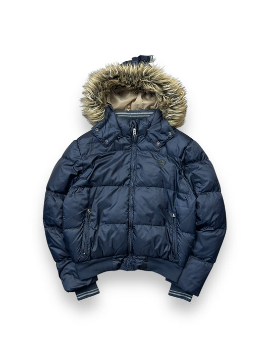 Mens Vintage Schott NYC Fur Hood Puffer Jacket M