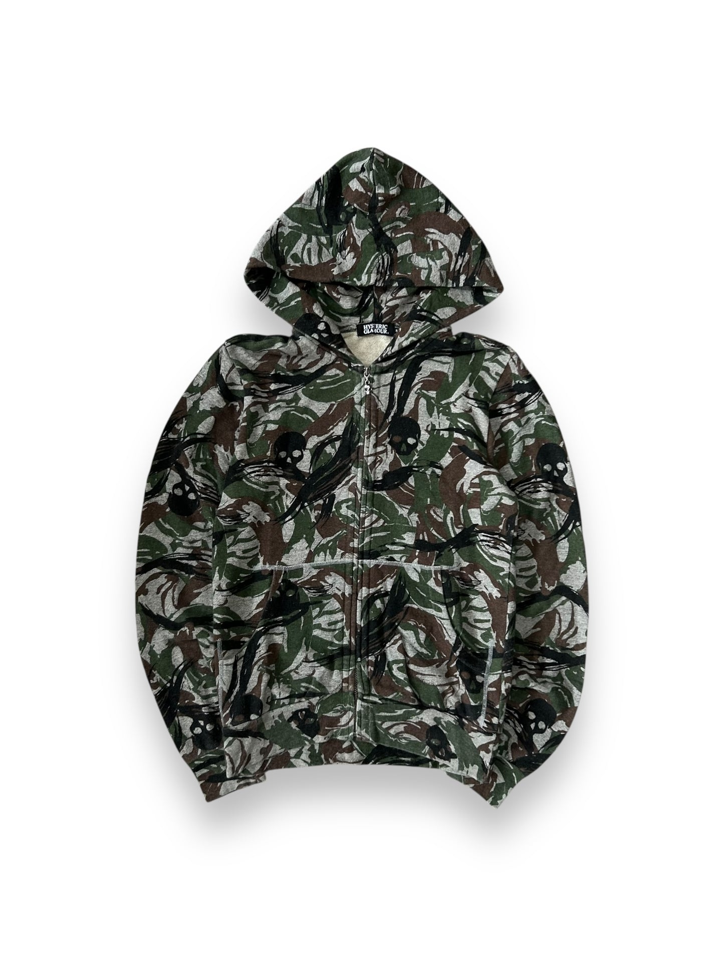 Hysteric Glamour Camo Print Zip Up Hoodie S