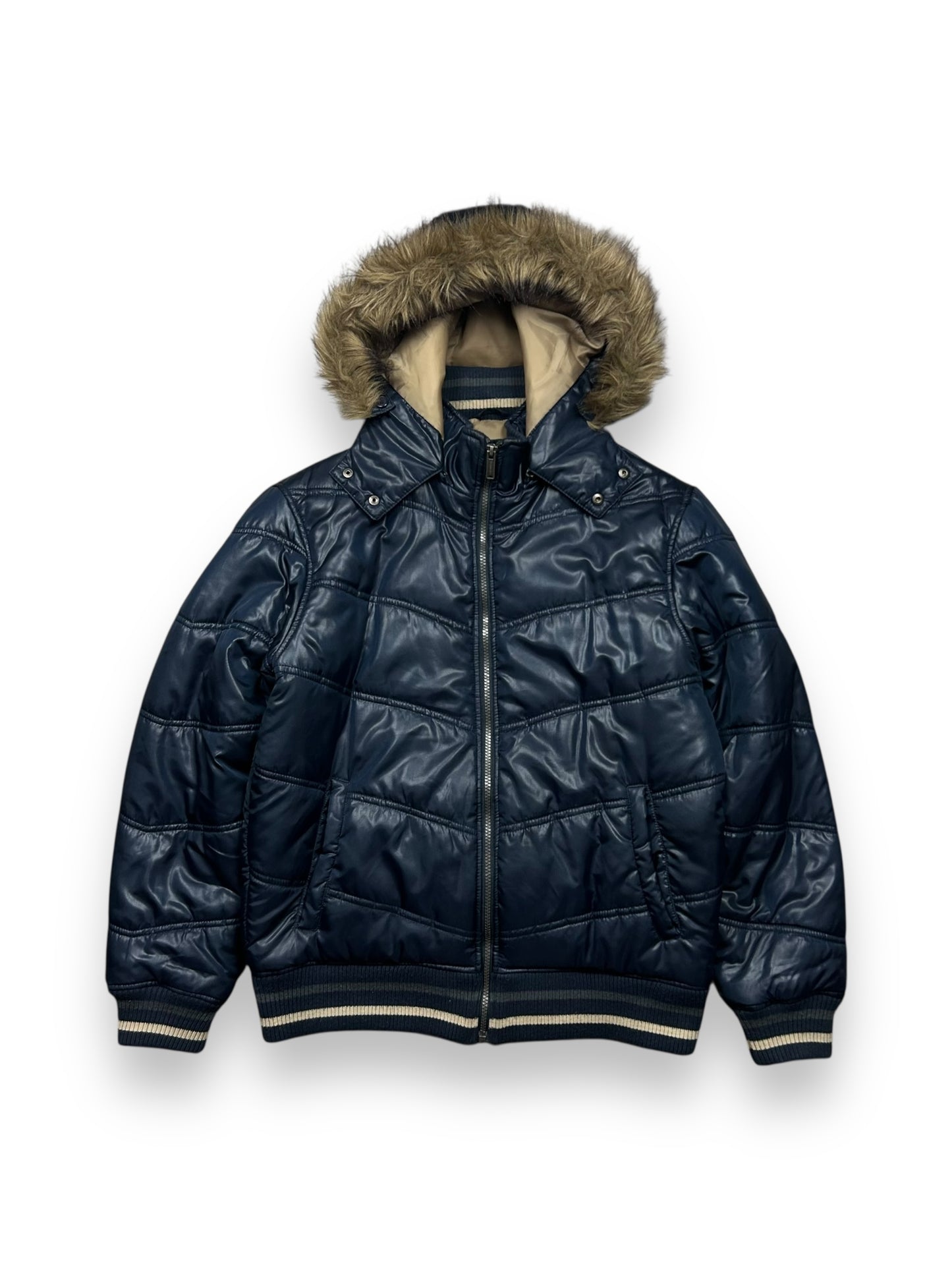 Vintage Japanese Archive Fur Hood Puffer Jacket M