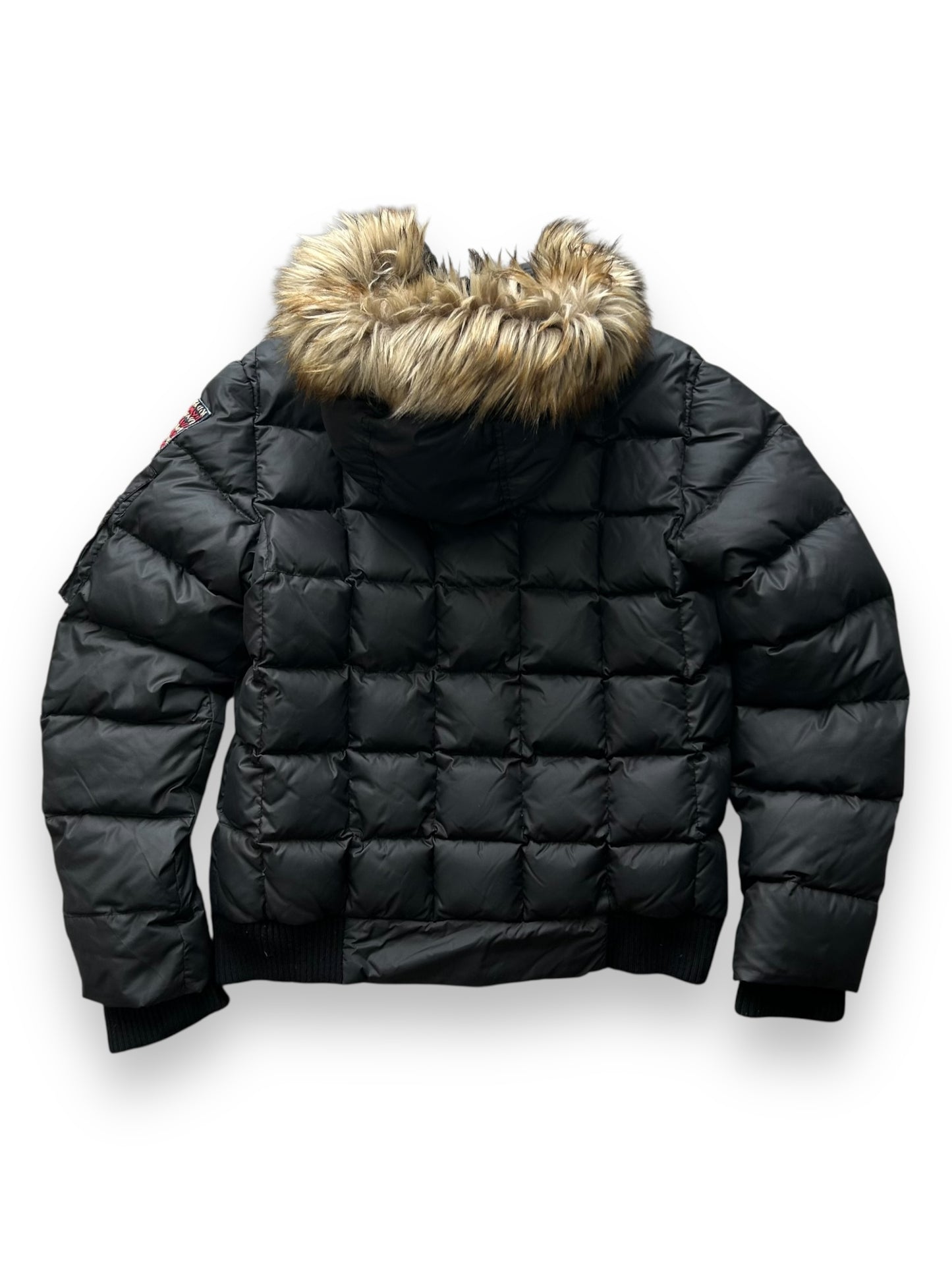 Vintage True Religion Square Stitch Fur Hood Puffer Jacket