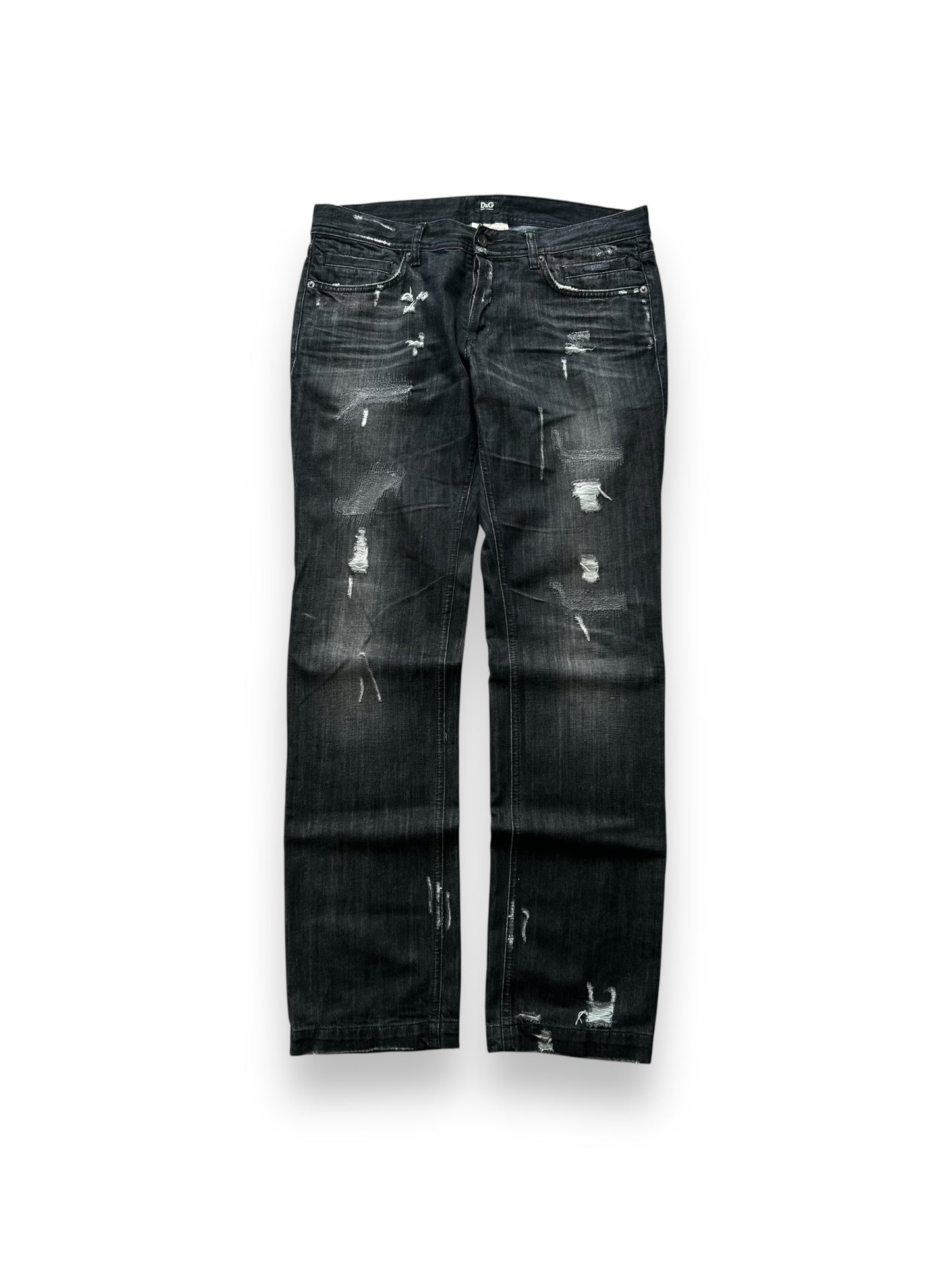 Dolce & Gabbana Distressed Ripped Straight Leg Jeans W34 L34