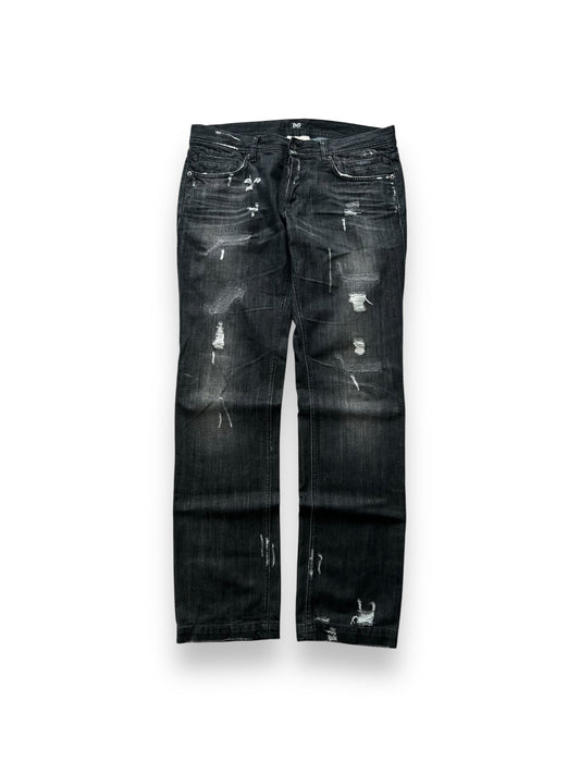 Dolce & Gabbana Distressed Ripped Straight Leg Jeans W34 L34