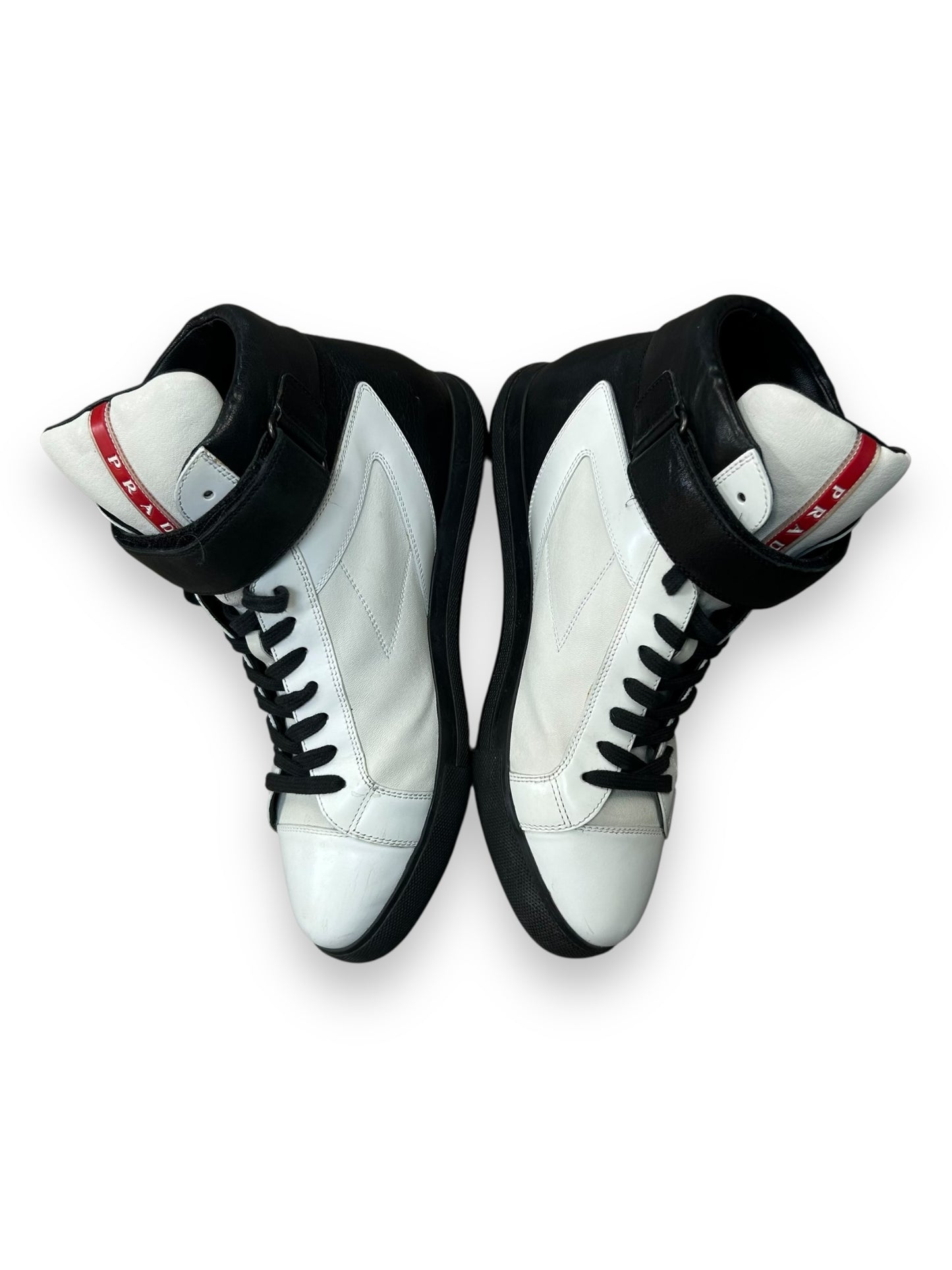 Prada Leather High Top Strap Trainers  UK 7