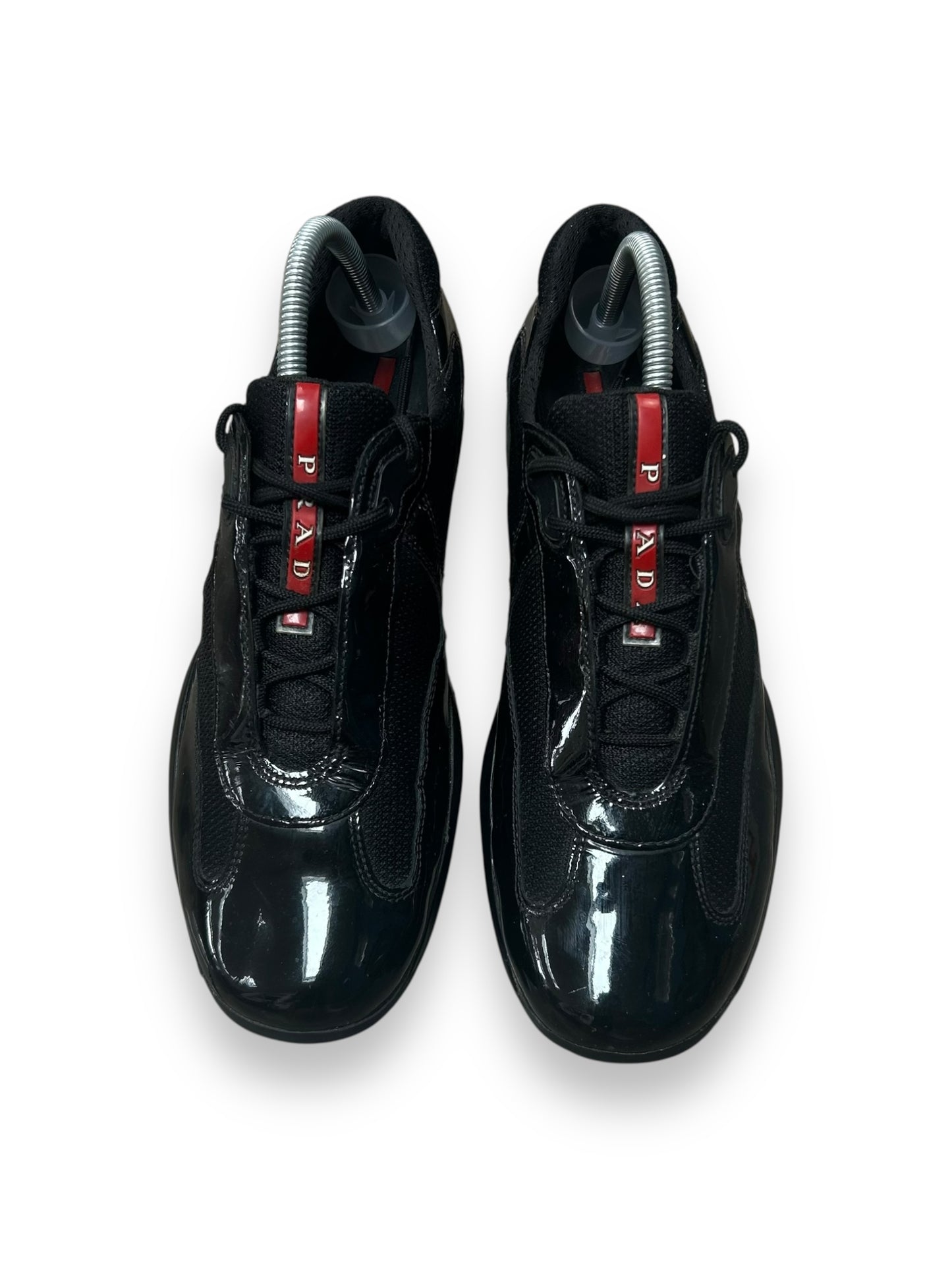 Mens Prada America Cups Patent Black Size UK 8