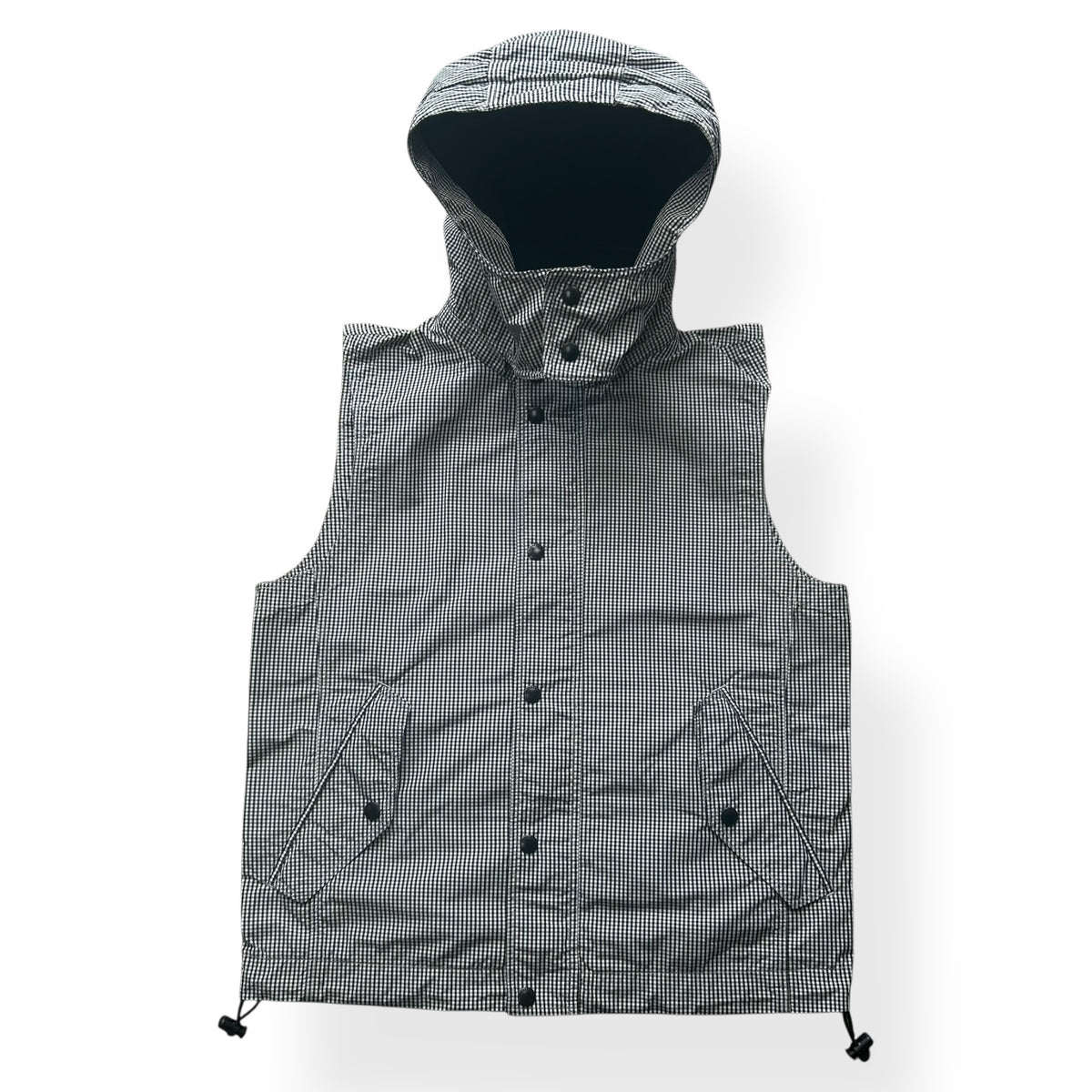 Burberry Black Label Gingham Check Gilet Hooded Vest Jacket S