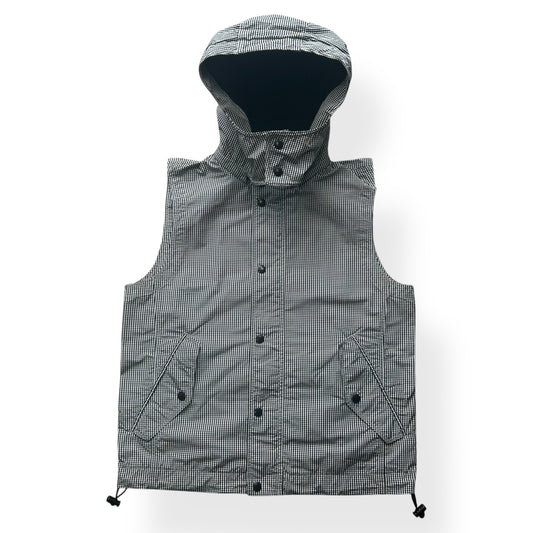 Burberry Black Label Gingham Check Gilet Hooded Vest Jacket S