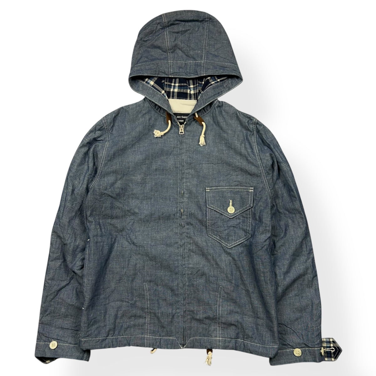 Comme des Garcons Homme 2012 Plaid Hooded Jacket XS