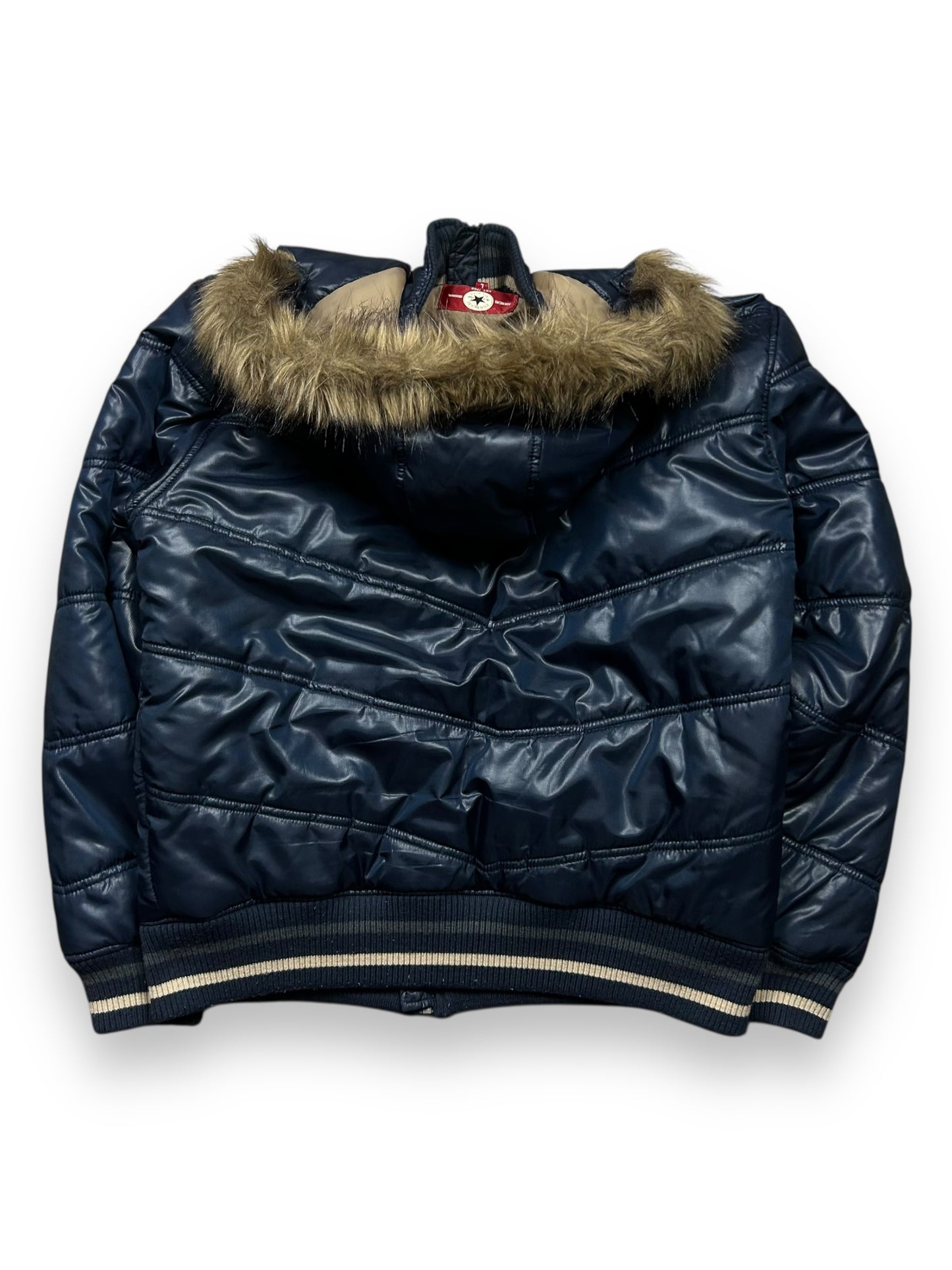 Vintage Japanese Archive Fur Hood Puffer Jacket M