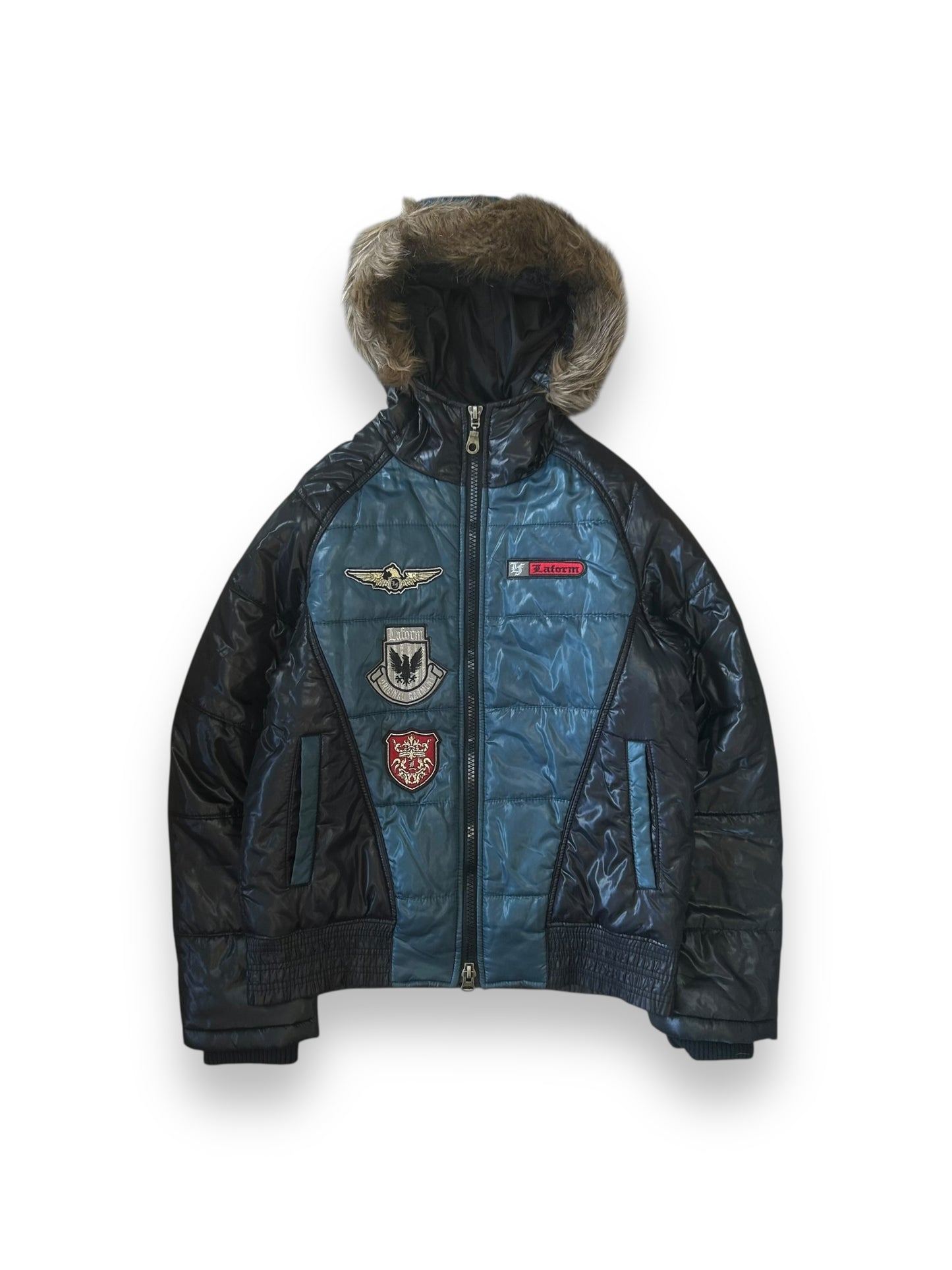 Vintage Japanese Archive Fur Hood Puffer Jacket S