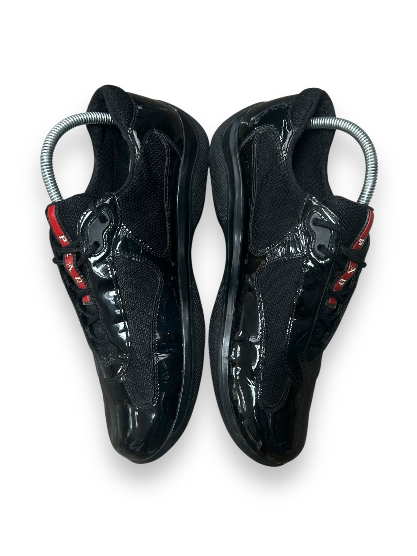 Mens Prada America Cups Patent Black Size UK 8