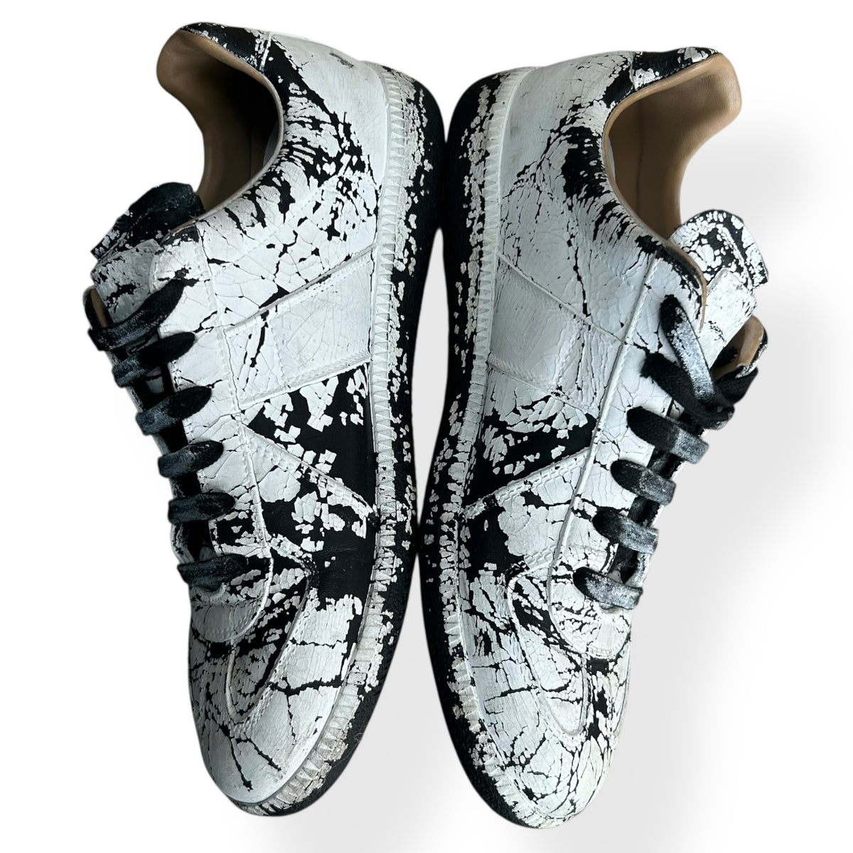 Maison Margiela Paint Cracking Gats Low Top Trainers UK 6