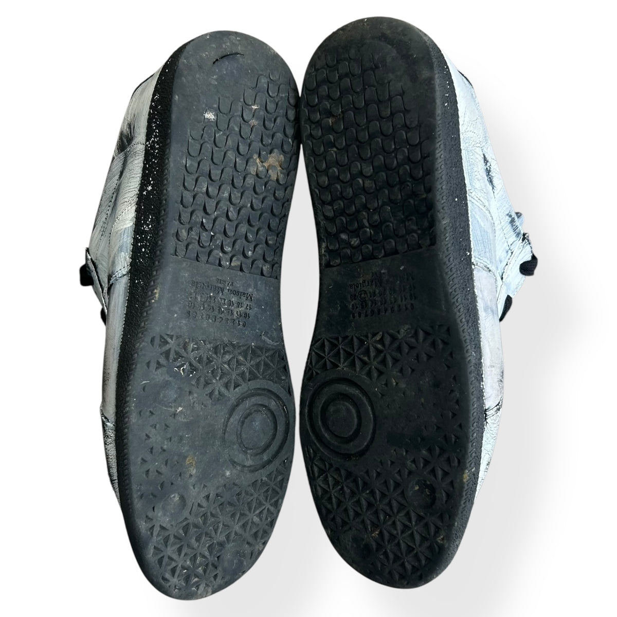 Maison Margiela Bianchetto Painted Gats Low Top Trainers UK 10